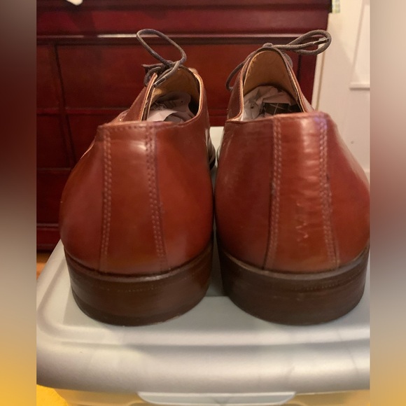 Nandi Orisini Brown Leather Croc-Embossed Lace-Up Dress Shoes - Picture 3 of 4